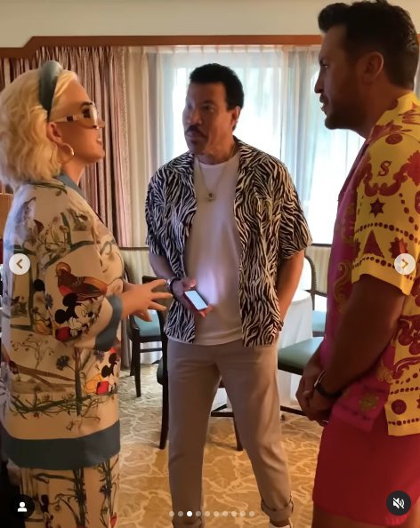 Katy Perry telling "American Idol" judges Lionel Richie and Luke Bryan that she's pregnant, posted on May 13, 2024 | Source: Instagram/katyperry