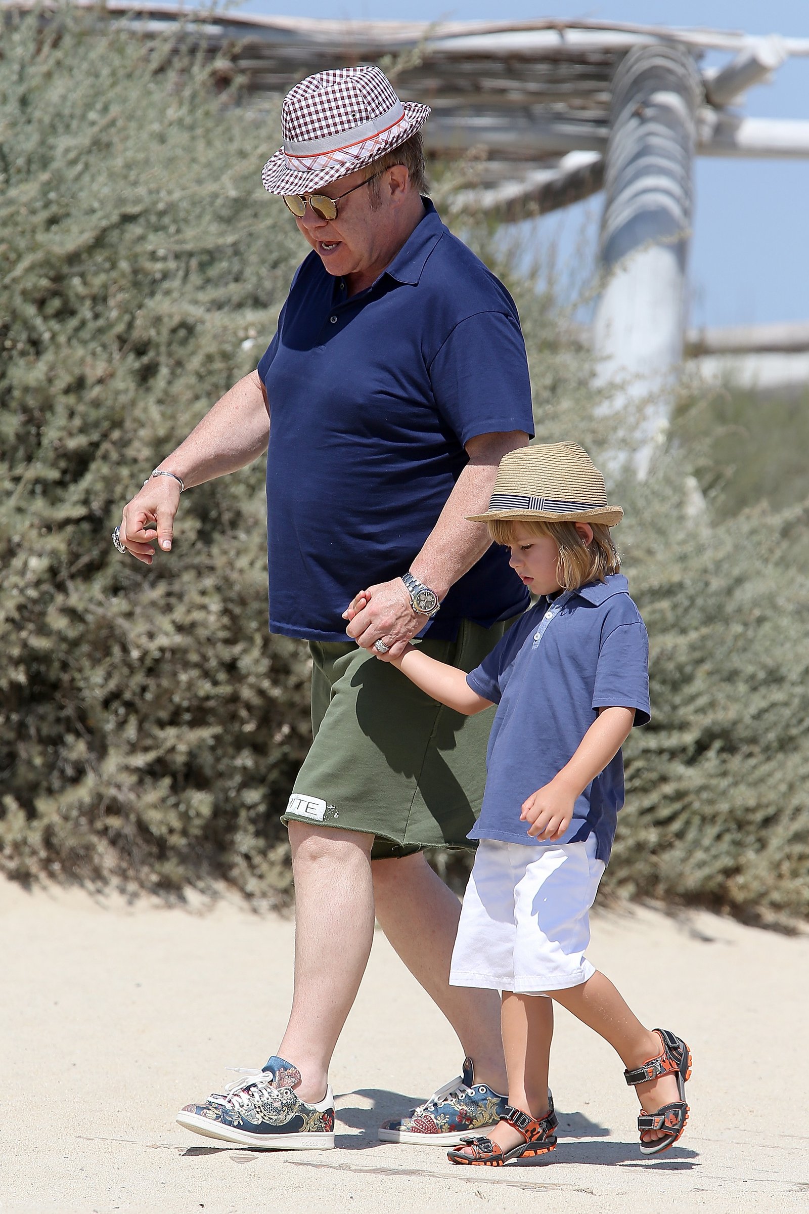 Elton John and son Zachary in France in 2015 | Source: Getty Images